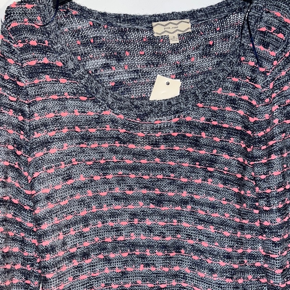 Pink and Grey Sweater - M